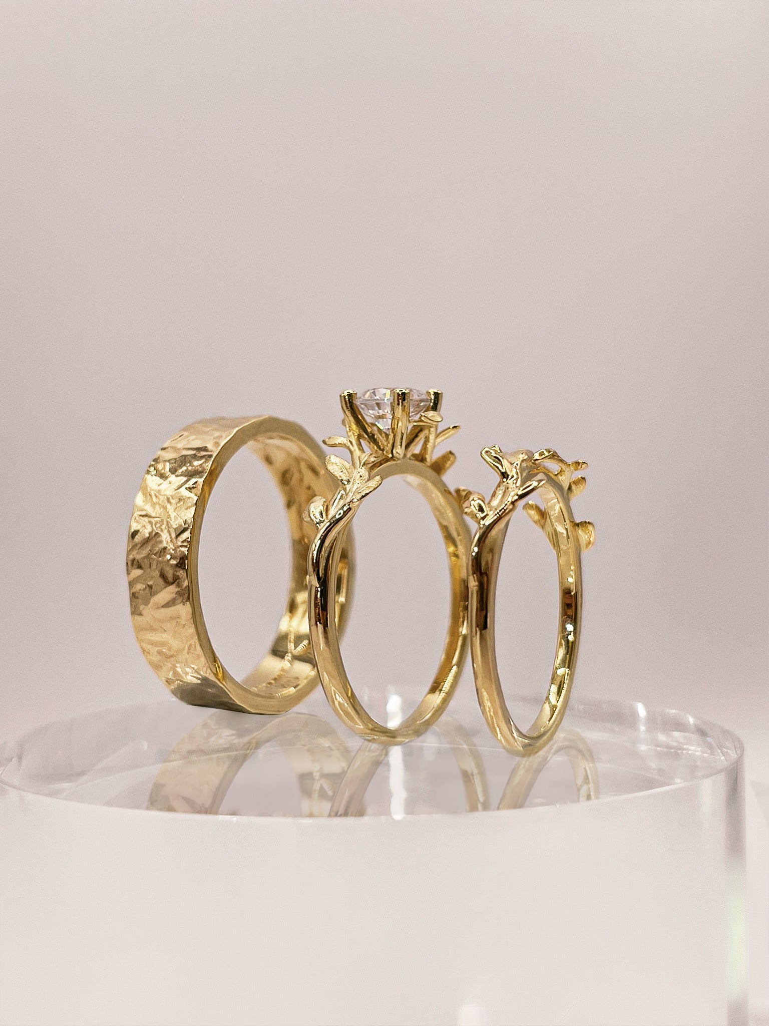 Gold Color Butterfly Rings For Women Men Lover Couple Ring Set