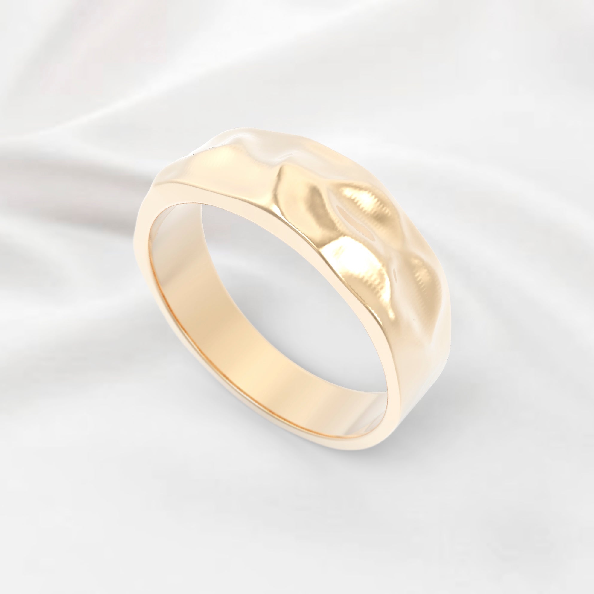 Unique Earthy Wedding Ring No.60 in Yellow Gold - Separate Ring - Roelavi