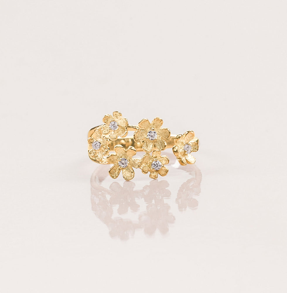 Unique Flower Branch No.1 Yellow Gold - Diamond - Roelavi