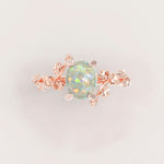 Unique Flowers Engagement Ring No.6 in Rose Gold - Opal