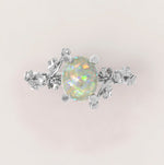 Unique Flowers Engagement Ring No.6 in White Gold - Opal - Roelavi