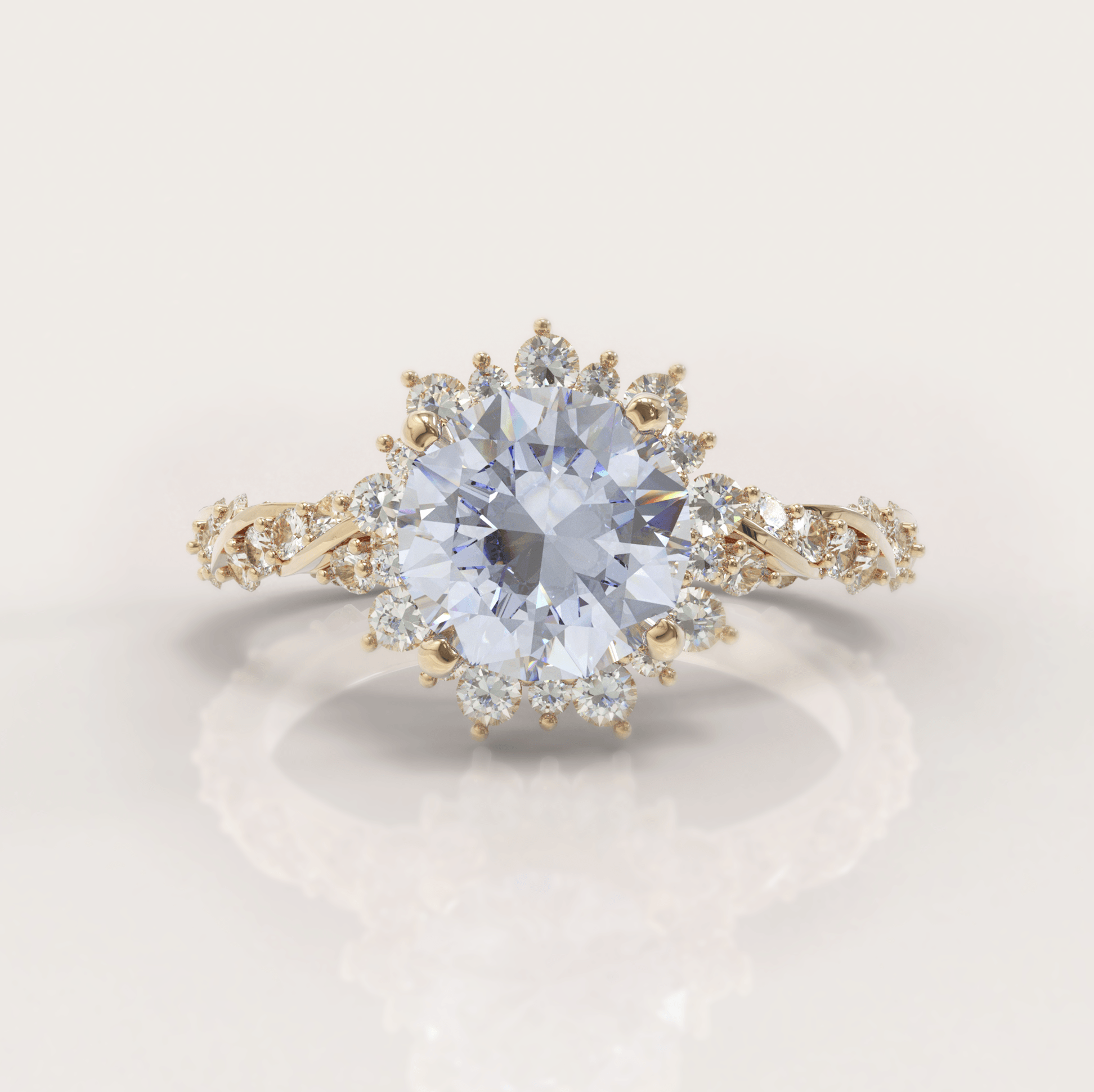 Snowflake halo engagement ring deals