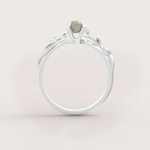 Unique Leaves Engagement Ring No.5 in White Gold - Opal - Roelavi