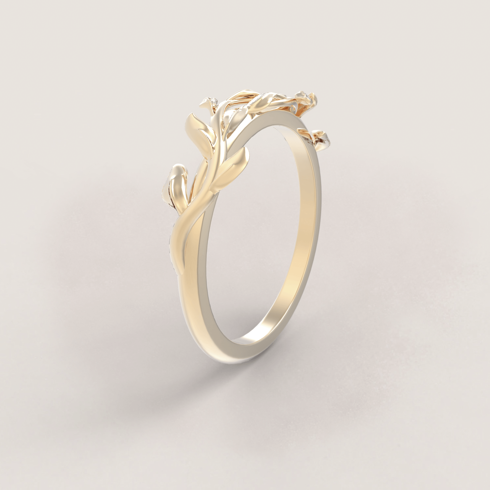 Unique Leaves Wedding Ring No.57 in Yellow Gold - Roelavi