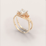 Unique [Personalised series] Anemone Engagement Ring No.47 Yellow Gold - Moissanite