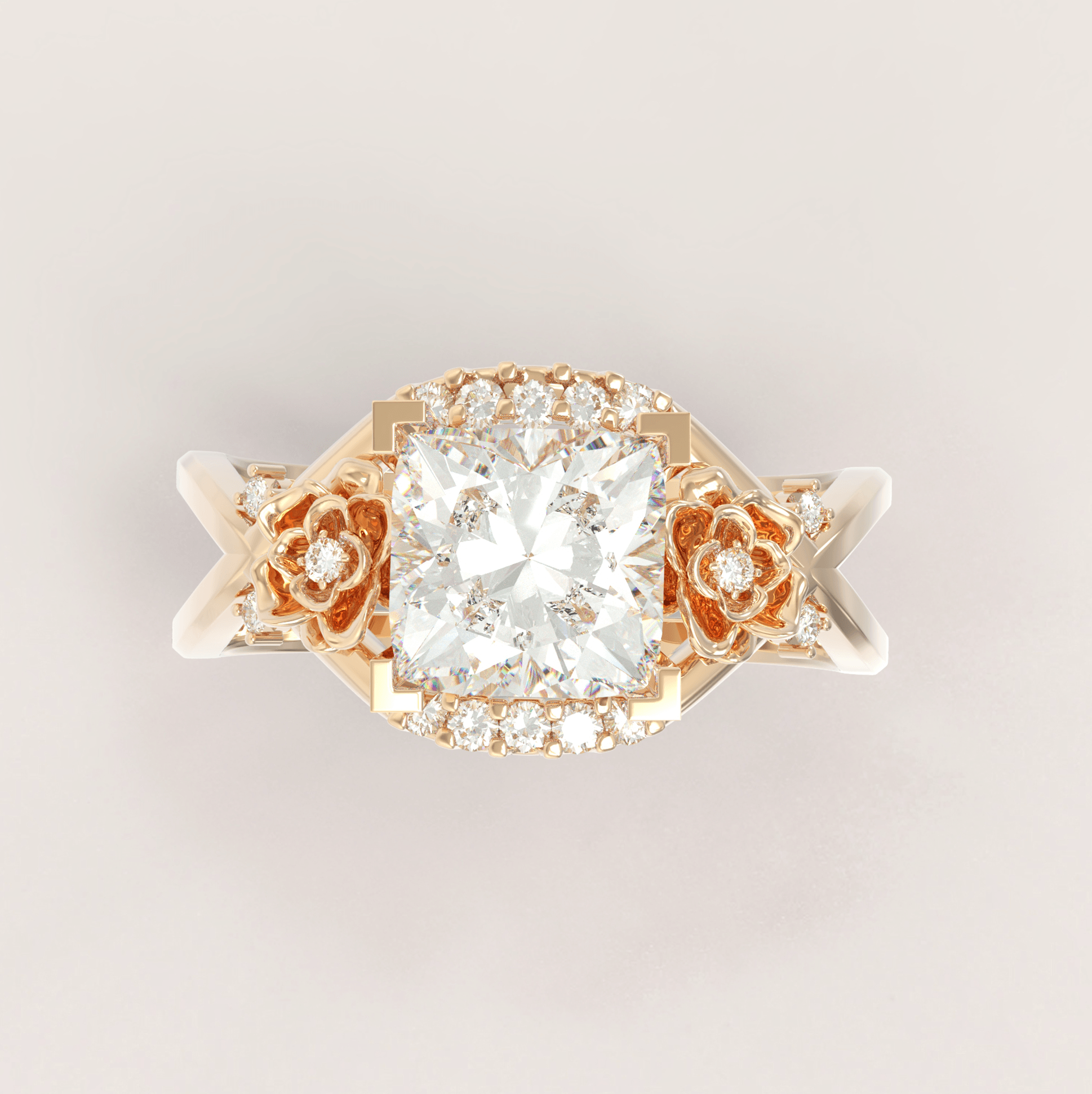 Unique [Personalised series] Anemone Engagement Ring No.47 Yellow Gold - Moissanite - Roelavi